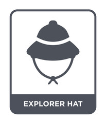 explorer hat icon vector