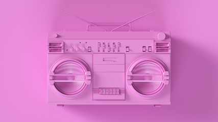 Pink Retro Boombox 3d illustration 3d render