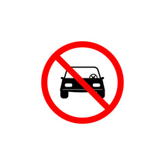 Forbidden car icon on white background can be used for web, logo, mobile app, UI, UX