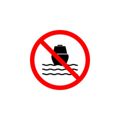 Forbidden ship icon on white background can be used for web, logo, mobile app, UI, UX