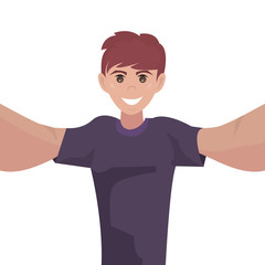 man taking a selfie with the mobile