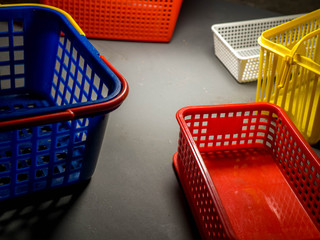 Plastic bucket in concept of storage.