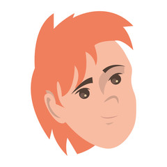young man face on white background
