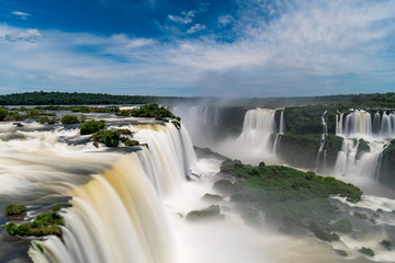 Fototapeta premium Iguazu Falls, One of New Seven Wonders of Nature, in Brazil and Argentina, High Angle View