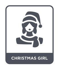 christmas girl icon vector