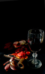 autumn harvest and red wine
