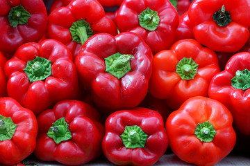 red peppers at the market