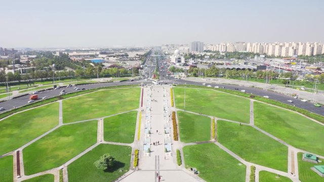 Aerial view of Azadi Square and Lashkari Expressway in Tehran