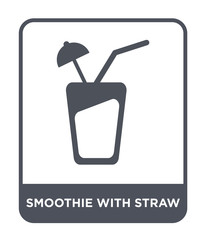 smoothie with straw icon vector