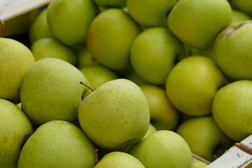 green apples at the market