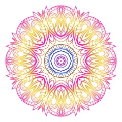 Vector round abstract Mandala style decorative element. Hand-Drawn Vector illustration. Can be used for textile, greeting card, coloring book, phone case print.