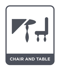chair and table icon vector