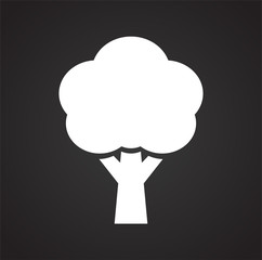 Tree icon on black background for graphic and web design, Modern simple vector sign. Internet concept. Trendy symbol for website design web button or mobile app