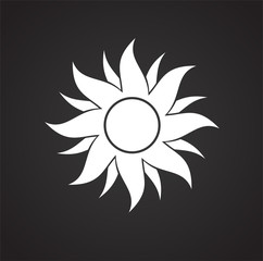 Spring sun icon on black background for graphic and web design, Modern simple vector sign. Internet concept. Trendy symbol for website design web button or mobile app