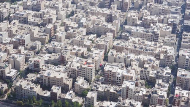 Aerial view of residential buildings in Tehran, Iran