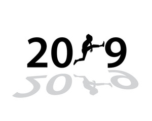 2019 Happy New Year  creative design for your greetings card, flyers, invitation, posters, brochure, banners, calendar - Vector