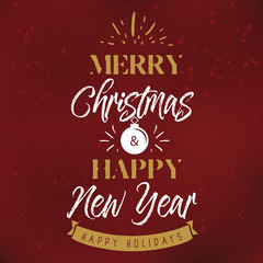 Merry Christmas. Typography. Vector logo, text design. Greeting card.