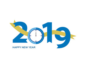 2019 Happy New Year  creative design for your greetings card, flyers, invitation, posters, brochure, banners, calendar - Vector