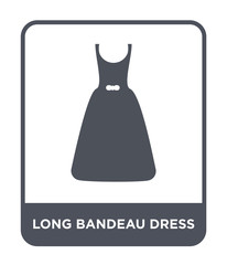long bandeau dress icon vector