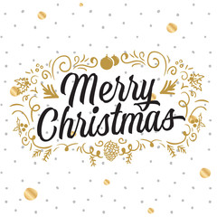 Obraz premium Merry Christmas typography.