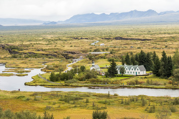 Naklejka premium Landscape in Thingvellir National Park, Iceland