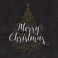 Merry Christmas typography.