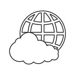 world cloud computing on white background