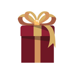 wrapped gift box on white background