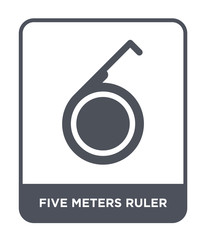five meters ruler icon vector