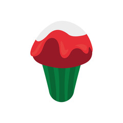 sweet ice cream on white background