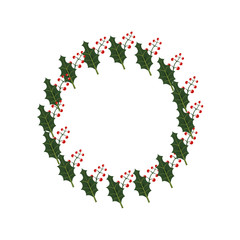 wreath floral decoration on white background