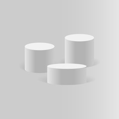 Round stage podium isolated on graybackground. 3d Pedestal. Vector illustration.