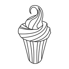 sweet flavors ice cream on white background