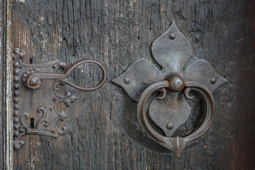 Antique fitting on a church door