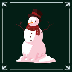 snowman christmas decoration card