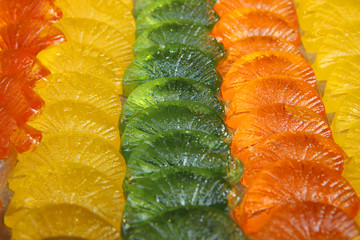 Colorful slices of jelly orange