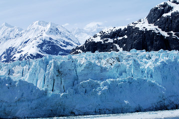 Close up of glaciers in glacier bay Alaska.
