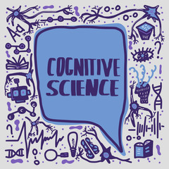 Cognitive science handwritten lettering.