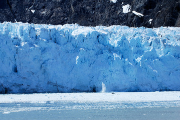 Close up of glaciers in glacier bay Alaska.