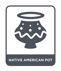 native american pot icon vector
