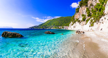 beautiful Skopelos island - picturesque  Hovolos beach. Sporades, Greece