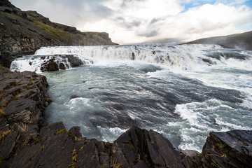 Gullfoss waterfall in Iceland, golden circle route