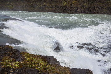 View on majestic gullfoss waterfall on Golden Circle Iceland