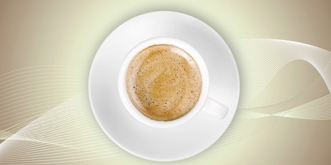 Cup of coffee on wooden background