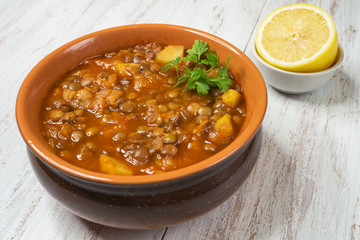 Adasi, Persian Lentil Stew. Arabic cuisine.
