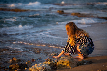 teen girl on the beach