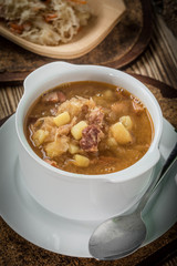 Sour cabbage soup.