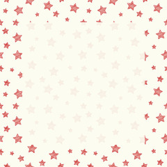 Layout of Christmas greeting card with decorative stars. Vector.