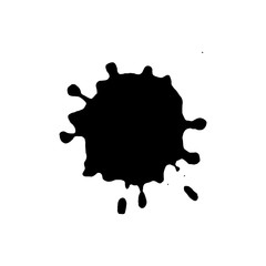Vector Illustration. Black ink spot, texture of paint spot