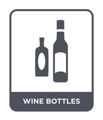 wine bottles icon vector